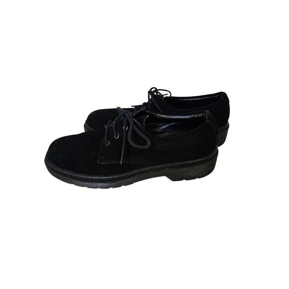 Topshop black suede tie up oxford/derby shoes. Size 40. - Picture 3 of 6